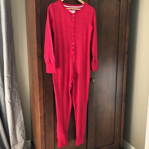 SALE 2 for $26 / 3 for $33 Red Polka Dot Onsie Pajamas / Lounge, Women's Medium - Picture 4 of 9